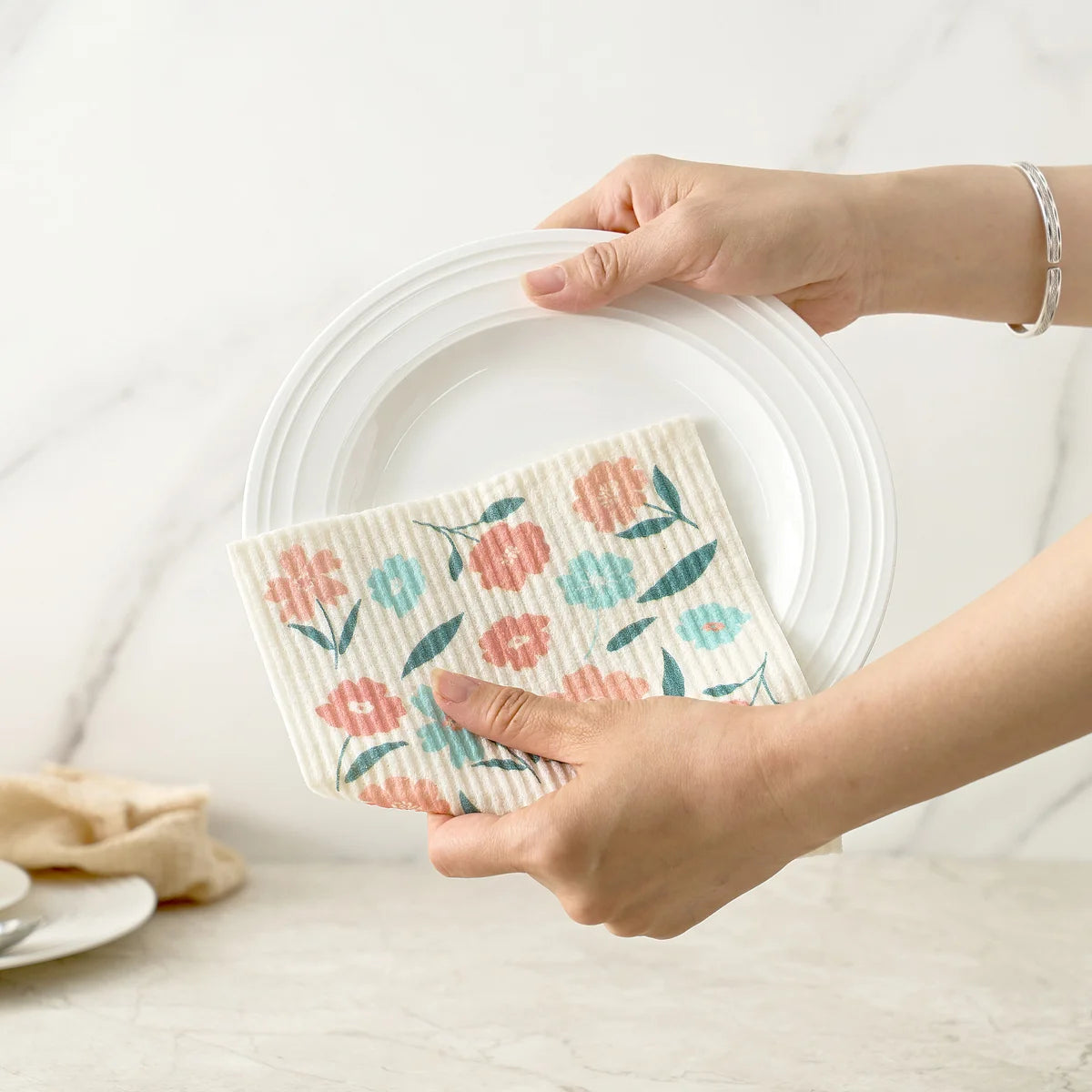 RECYCO - Ensemble de 12 Torchons Suédois-swedish-dishcloths-costco-1796215-orange-rose-pink