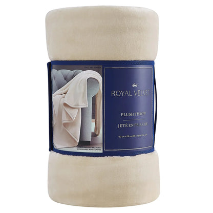 ROYAL VELVET - Jeté en Peluche-plush-throw-costco-1796305-ivoire-ivory-crème-cream-3