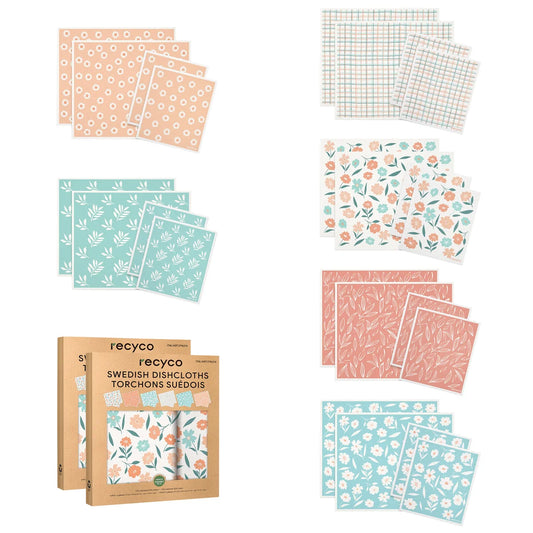 RECYCO - Ensemble de 12 Torchons Suédois-swedish-dishcloths-costco-1796215-orange-rose-pink