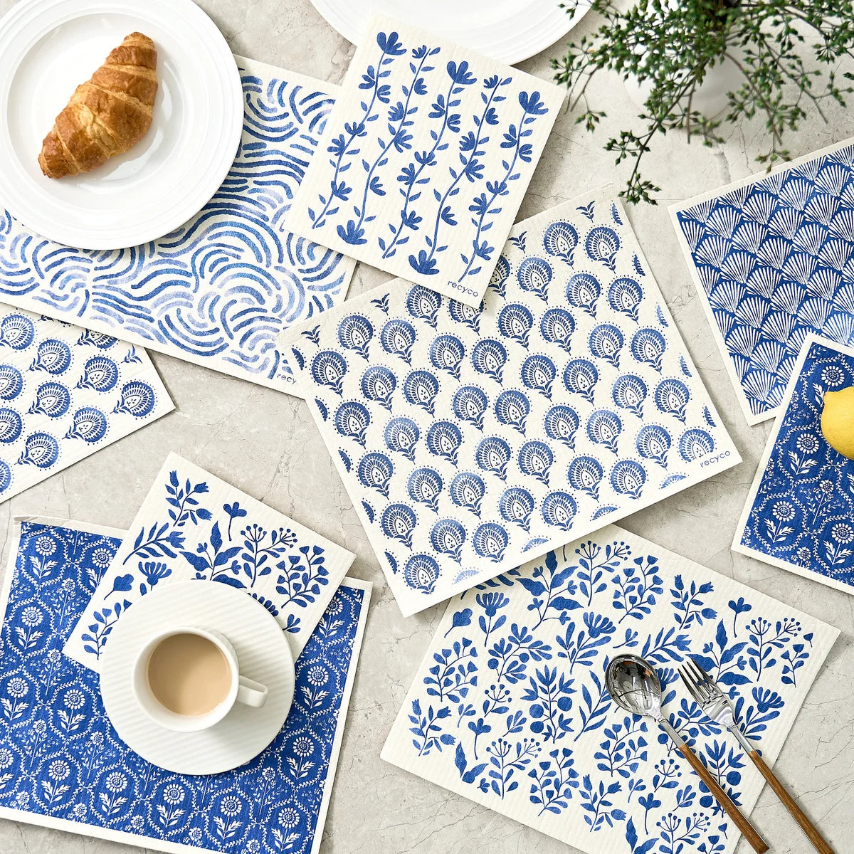 RECYCO - Ensemble de 12 Torchons Suédois-swedish-dishcloths-costco-1796215-blue-bleu-3