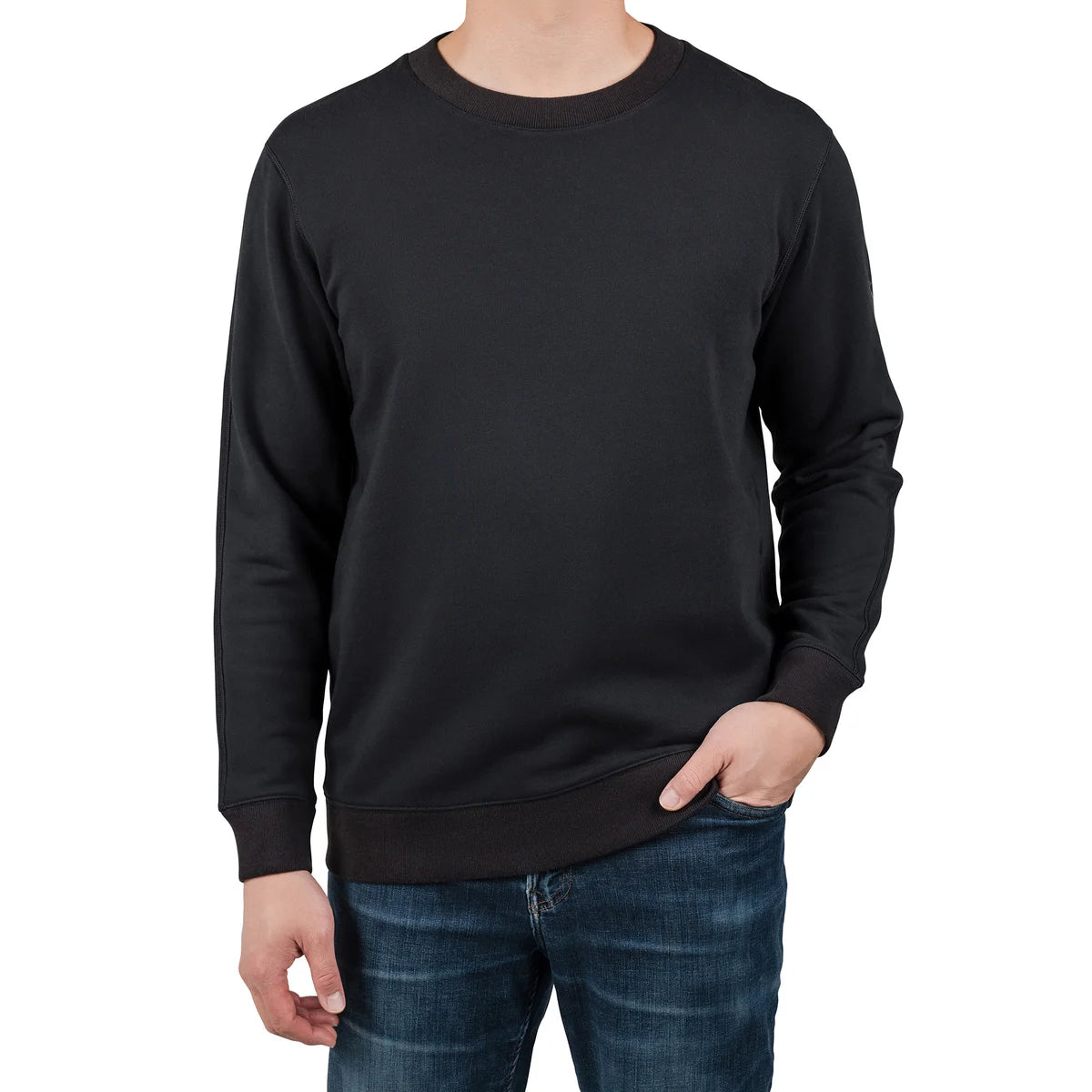 ROUGH DRESS - Chandail pour Homme-Mens-French-Terry-Crewneck-Noir-Black-1910015-1934623