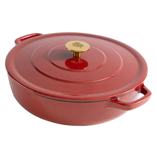 CHUCK HUGHES - Braisière en Fonte de 3,9 L-braiser-cast-iron-costco-2007239-red-rouge