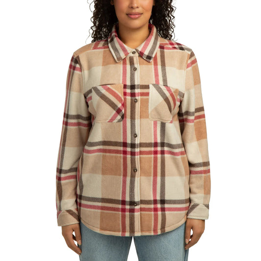 REALTREE - Veste-Chemise en Molleton Contrecollé pour Femme-WOMEN'S-BONDED-FLEECE-SHIRT-JACKET-COSTCO-2909001-BRUN-BROWN