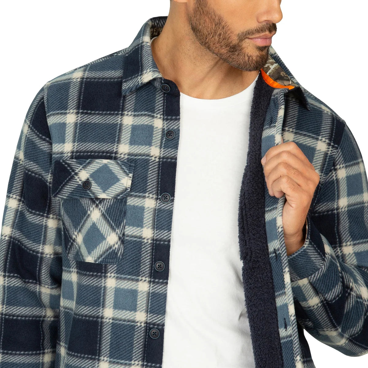 REALTREE - Veste Doublée en Sherpa Pour Homme-Mens-Sherpa-Lined-Jacket-Bleu-Blue-1630546-1924690