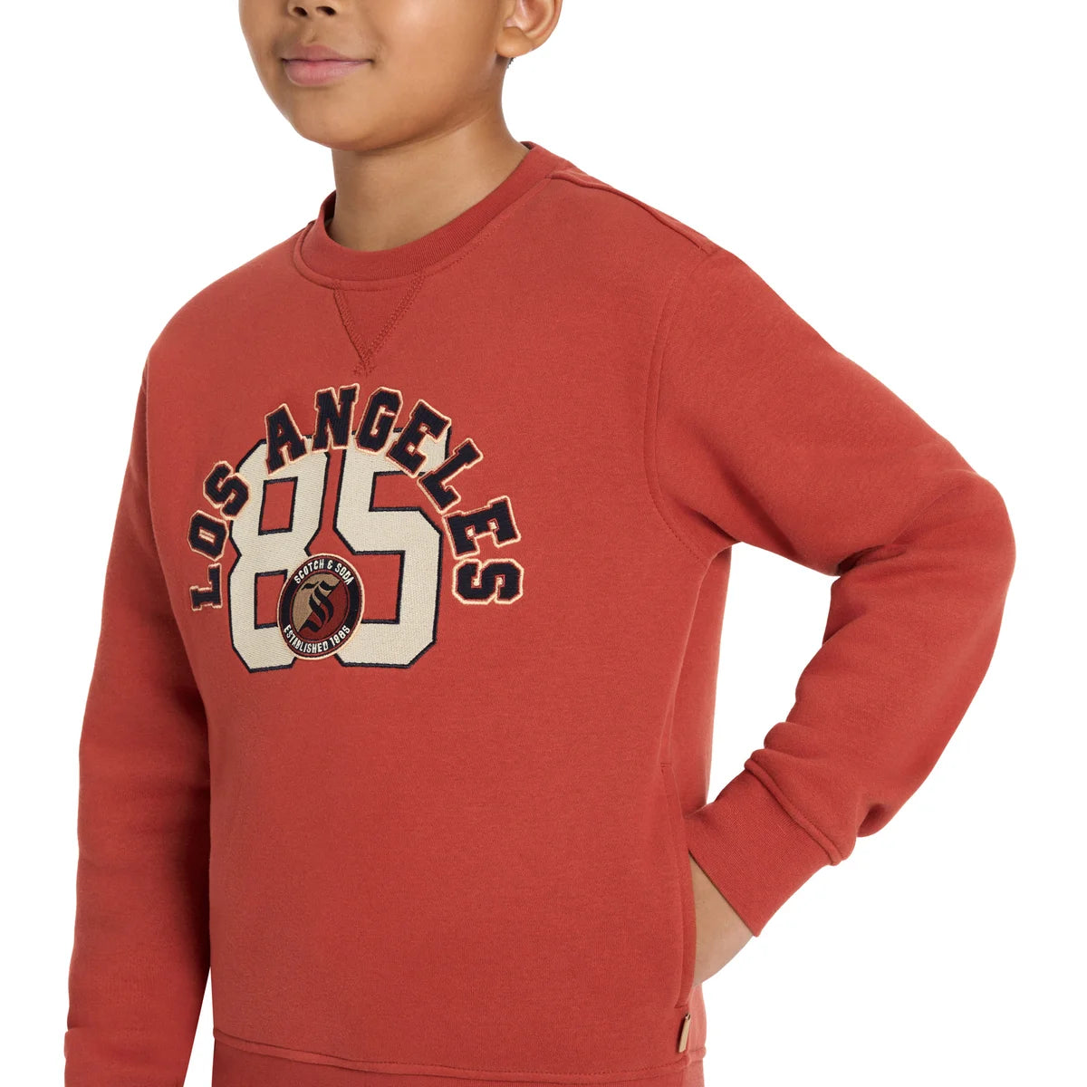SCOTCH & SODA - Chandail en Molleton pour Enfant-Kids-Crewneck-Sweatshirt-Orange 8091919-1930177