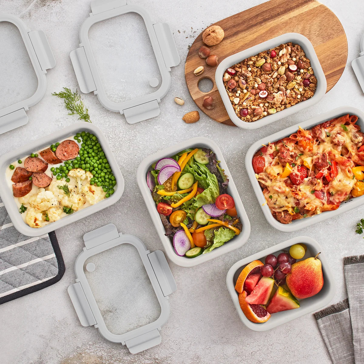 SAFDIE & CO. INC - Ensemble de Rangement en Céramique pour Aliments, 10 Pièces-ceramic-food-storage-set-pieces-costco-1796147-gris-grey-4