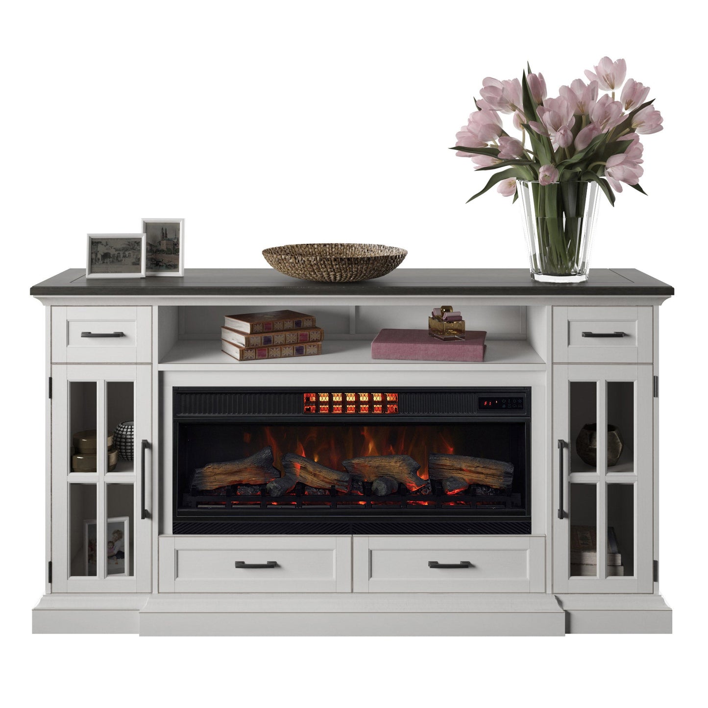 TRESANTI - Meuble Télé avec Foyer Électrique de 75 po Sloan-in-media-console-fireplace-costco-1782991-2