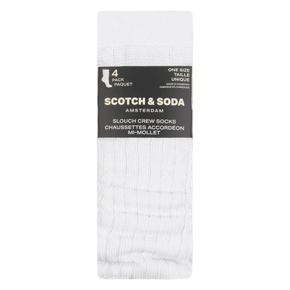 SCOTCH & SODA - Paquet de 4 Chaussettes Accordéons Mi-Mollet-pack-slouch-crew-socks-costco-1925617-white-blanc-4