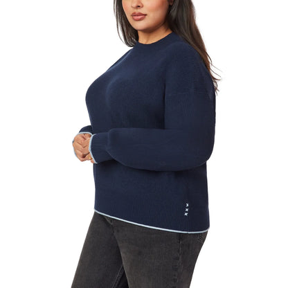 SCOTCH & SODA - Chandail Côtelé à Col Montant pour Femmes-womens-ribbed-mock-neck-pullover-1917512-1938880-marine-bleu-navy-blue-4