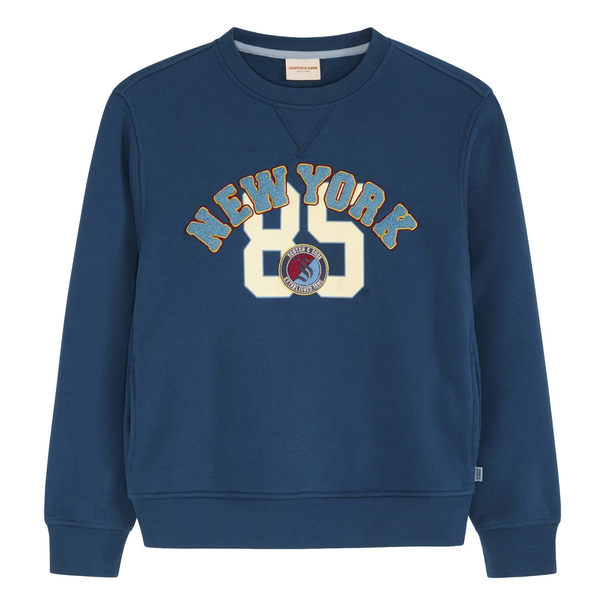 SCOTCH & SODA - Chandail en Molleton pour Enfant-Kids-Crewneck-Sweatshirt-Bleu-Marine-Blue-Navy-8091919-1930175