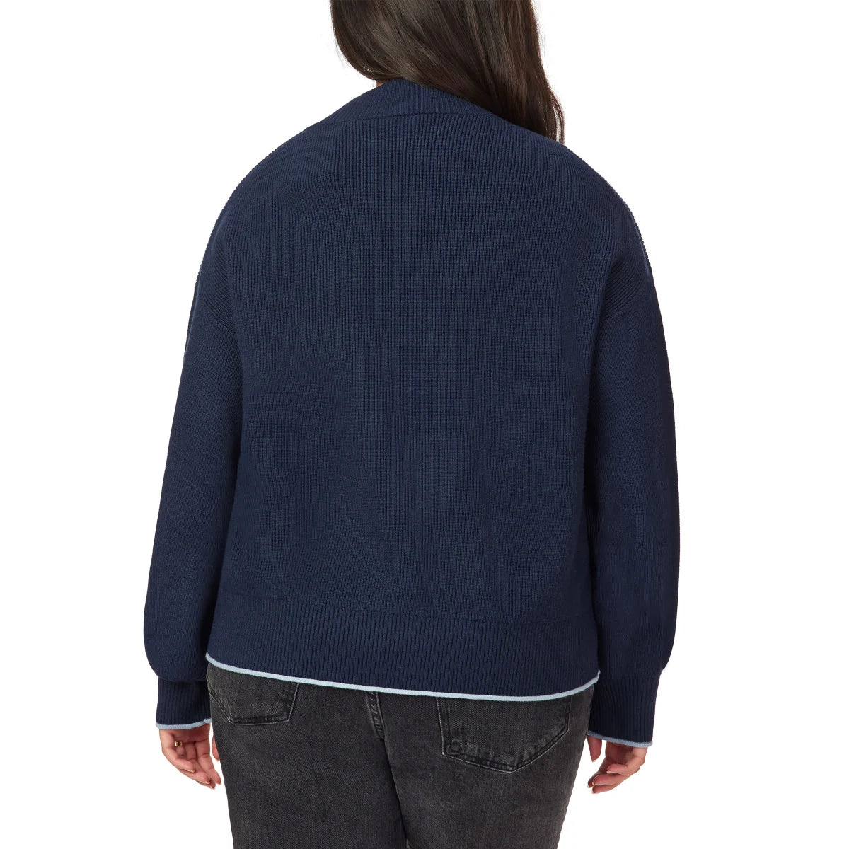 SCOTCH & SODA - Chandail Côtelé à Col Montant pour Femmes-womens-ribbed-mock-neck-pullover-1917512-1938880-marine-bleu-navy-blue-5