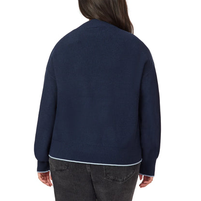 SCOTCH & SODA - Chandail Côtelé à Col Montant pour Femmes-womens-ribbed-mock-neck-pullover-1917512-1938880-marine-bleu-navy-blue-5