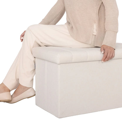 SEVILLE CLASSICS - Coffre-Banc de Rangement Pliable Boucle-trunk-bench-foldable-storage-costco-1796132-white-blanc-6