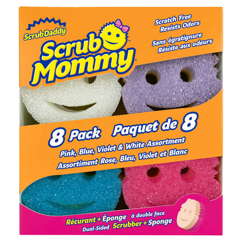 scrub-daddy-paquet-8-tampons-récurer-scrub-mommy-scrubbers-pack