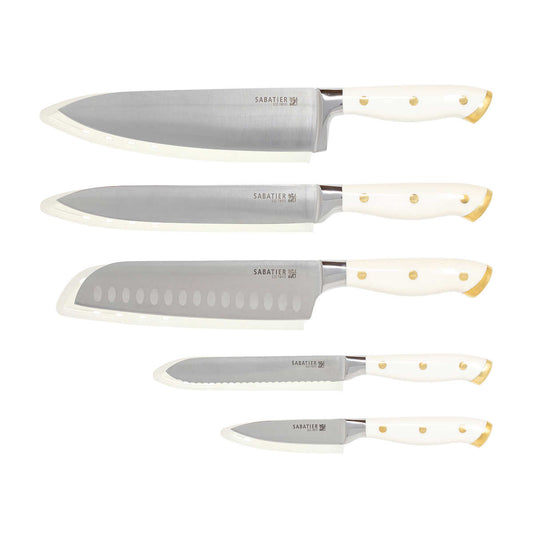 sabatier-ensemble-5-couteaux-acier-allemenad-forgé-trois-rivets-forged-german-steel-triple-riveted-cutlery-set-knives