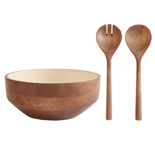 HOME INSPIRATION BY SAFDIE & CO. INC - Ensemble de Service 3 Pièces en Bois de Manguier Émaillé-3-piece-serving-bowl-set-enameled-mango-wood-costco-1877785