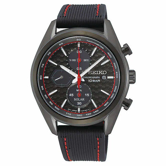 SEIKO-MONTRE-HOMME-MEN-WATCH-SILICONE-RED-BLACK-ROUGE-NOIR