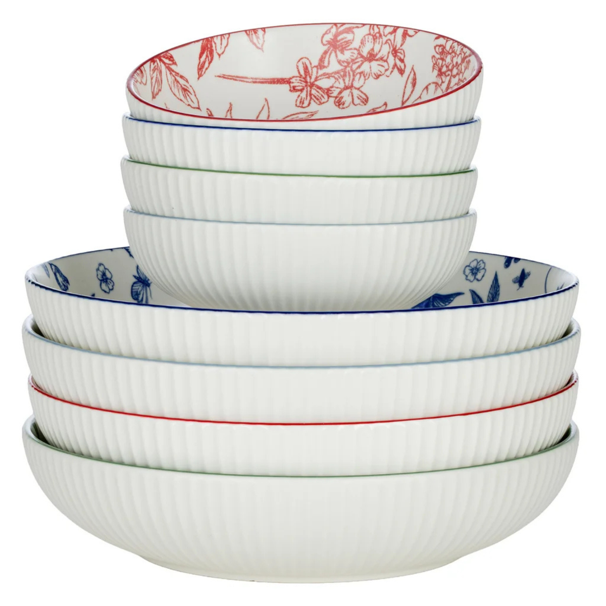 SIGNATURE HOUSEWARES - Ensemble de 8 Bols en Grès | 8 pc stoneware bowl set 