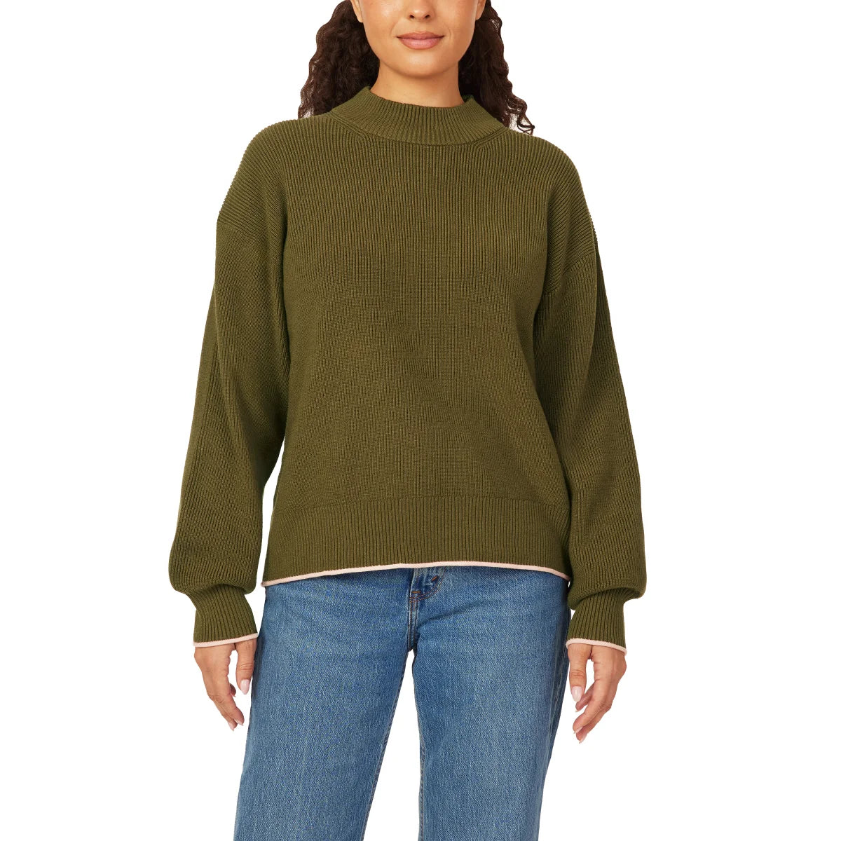 SCOTCH & SODA - Chandail Côtelé à Col Montant pour Femmes-womens-ribbed-mock-neck-pullover-1917513-1938881-olive-vert-green-1