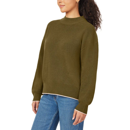 SCOTCH & SODA - Chandail Côtelé à Col Montant pour Femmes-womens-ribbed-mock-neck-pullover-1917513-1938881-olive-vert-green-5