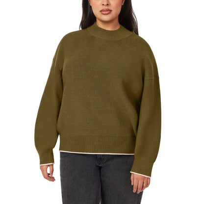 SCOTCH & SODA - Chandail Côtelé à Col Montant pour Femmes-womens-ribbed-mock-neck-pullover-1917513-1938881-olive-vert-green-2