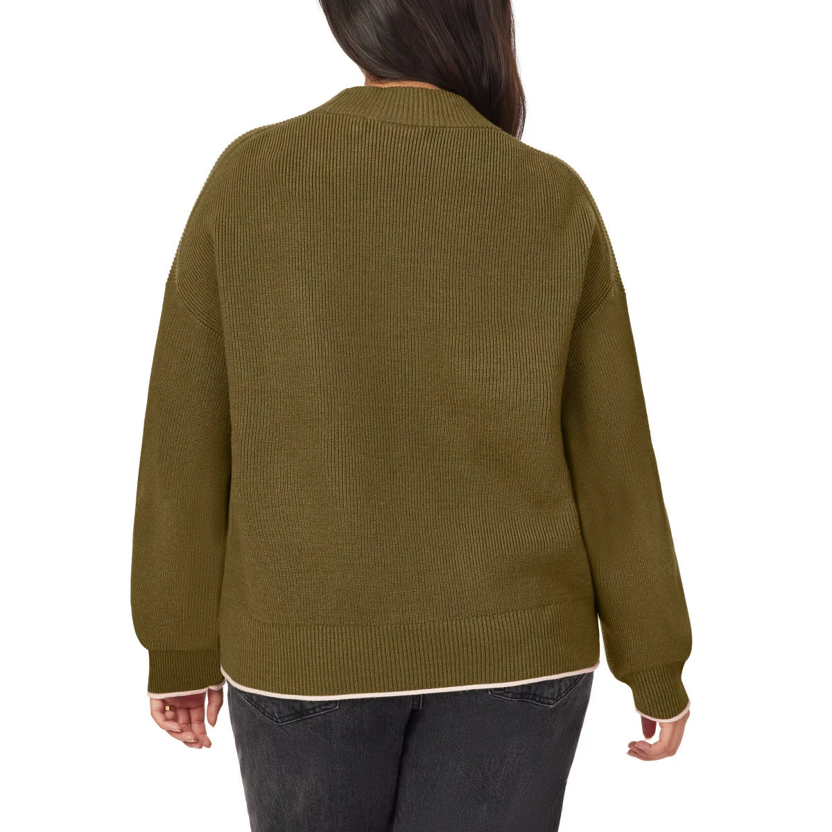 SCOTCH & SODA - Chandail Côtelé à Col Montant pour Femmes-womens-ribbed-mock-neck-pullover-1917513-1938881-olive-vert-green-4