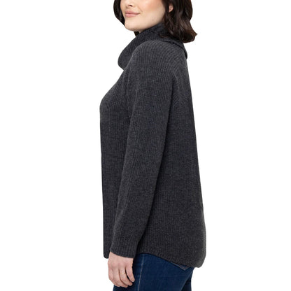 TAHARI - Chandail à Col Drapé pour Femme-cowl-neck-sweater-women's-costco-2707001-gris-grey-gray-dark-foncé-2