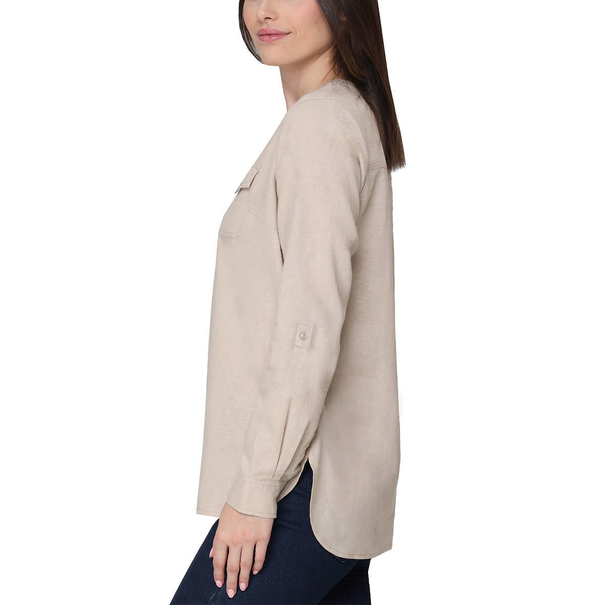 tahari-chemise-manches-longueur-ajustable-femme-women's-roll-tab-shirt-2