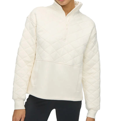 TILLEY - Haut Matelassé à Glissière un Quart pour Femme-Womens-Quilted-1/4-Zip-Pullover-Crème-Cream-1947324-1953278