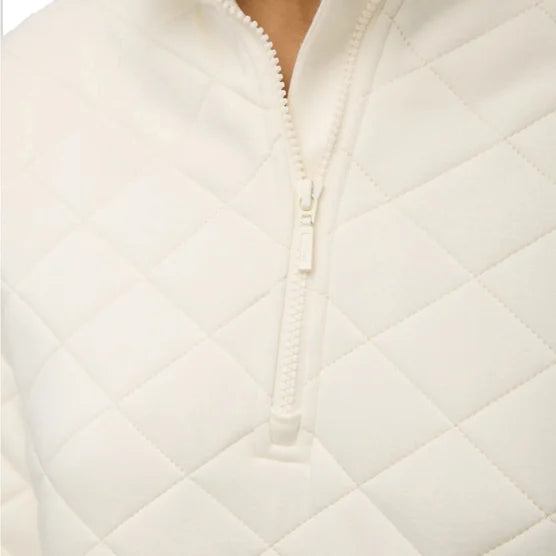 TILLEY - Haut Matelassé à Glissière un Quart pour Femme-Womens-Quilted-1/4-Zip-Pullover-Crème-Cream-1947324-1953278