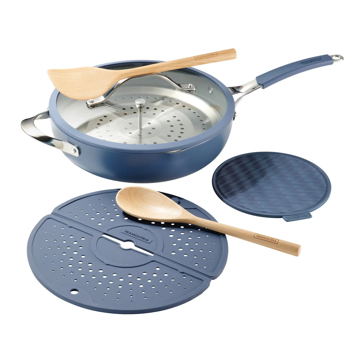 TRAMONTINA - Poêle Tout-en-Un de 7 Pièces Plus Pan-all-in-one-plus-pan-costco-1831233-blue-bleu