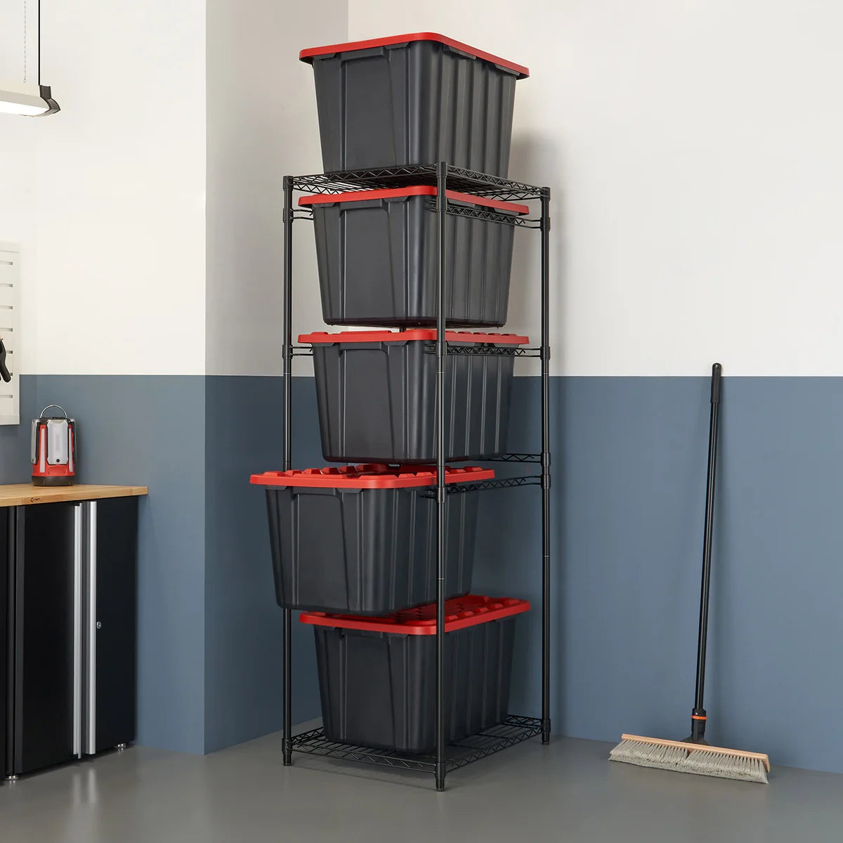TRINITY - Étagère Support pour Bacs de Rangement à 5 Niveaux-tier-storage-bin-rack-costco-1882220-7