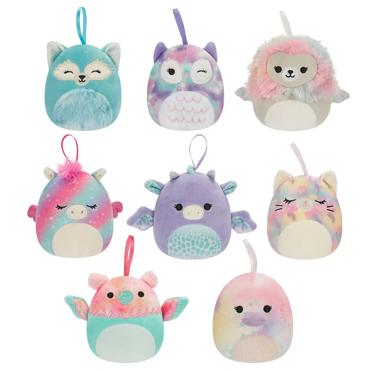 SQUISHMALLOWS - Ensemble de 8 Peluches Fantaisie Tie-Dye-set-of-fantasy-ornaments-costco-1601375