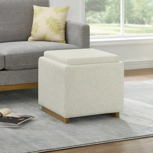 THOMASVILLE - Petit Pouf de Rangement en Tissu-small-fabric-storage-ottoman-costco-1861701-beige