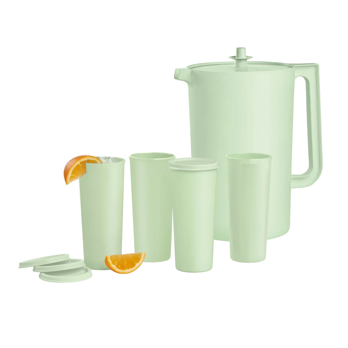 TUPPERWARE - Ensemble Pichet et Gobelets 5 piècespitcher-4-tumbler-set-heritage-costco-1907330-green-vert-2