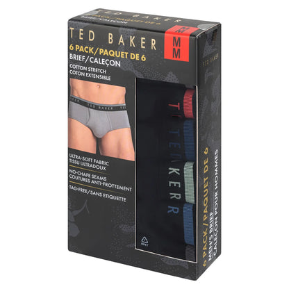 TED BAKER - Paquet de 6 Caleçons Pour Homme-Mens-6-Pack-Brief-Noir-Black-3896710-1905175