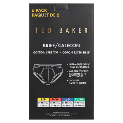 TED BAKER - Paquet de 6 Caleçons Pour Homme-Mens-6-Pack-Brief-Gris-Grey-3896710-1905176