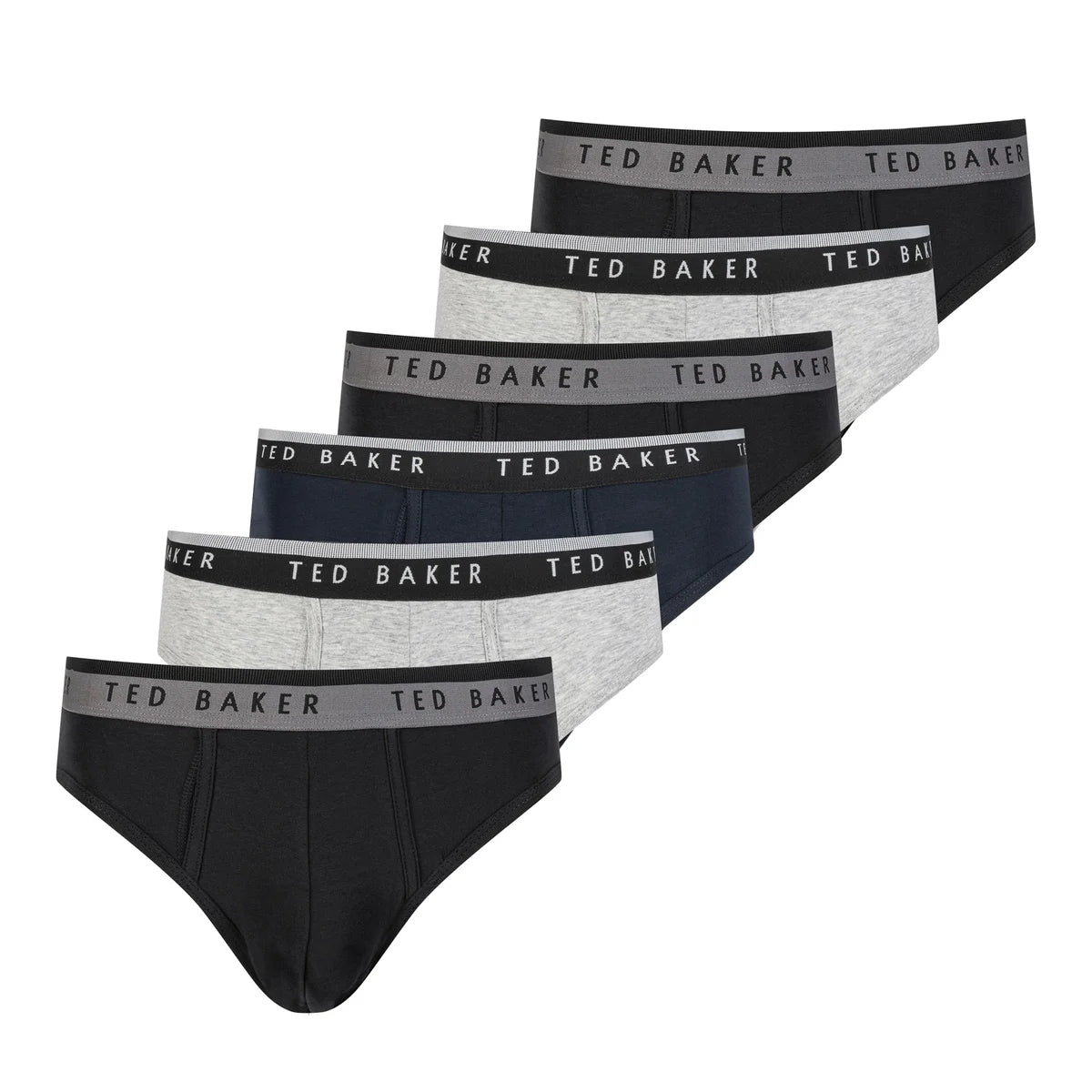 TED BAKER - Paquet de 6 Caleçons Pour Homme-Mens-6-Pack-Brief-Gris-Grey-3896710-1905176