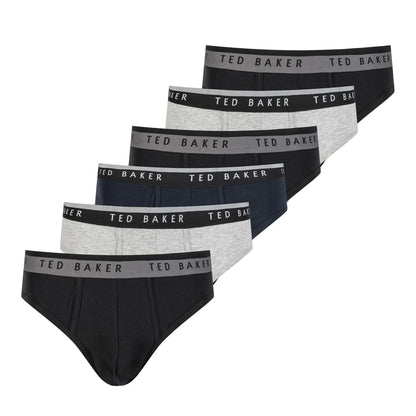 TED BAKER - Paquet de 6 Caleçons Pour Homme-Mens-6-Pack-Brief-Gris-Grey-3896710-1905176