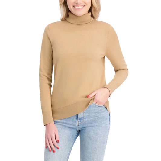 TOMMY HILFIGER - Chandail à Col Roulé pour Femme-Womens-Turtleneck-Sweater-Beige-Brun-Brown-1922656-1926748