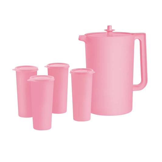 TUPPERWARE - Ensemble Pichet et Gobelets 5 piècespitcher-4-tumbler-set-heritage-pink-rose-costco-1907330