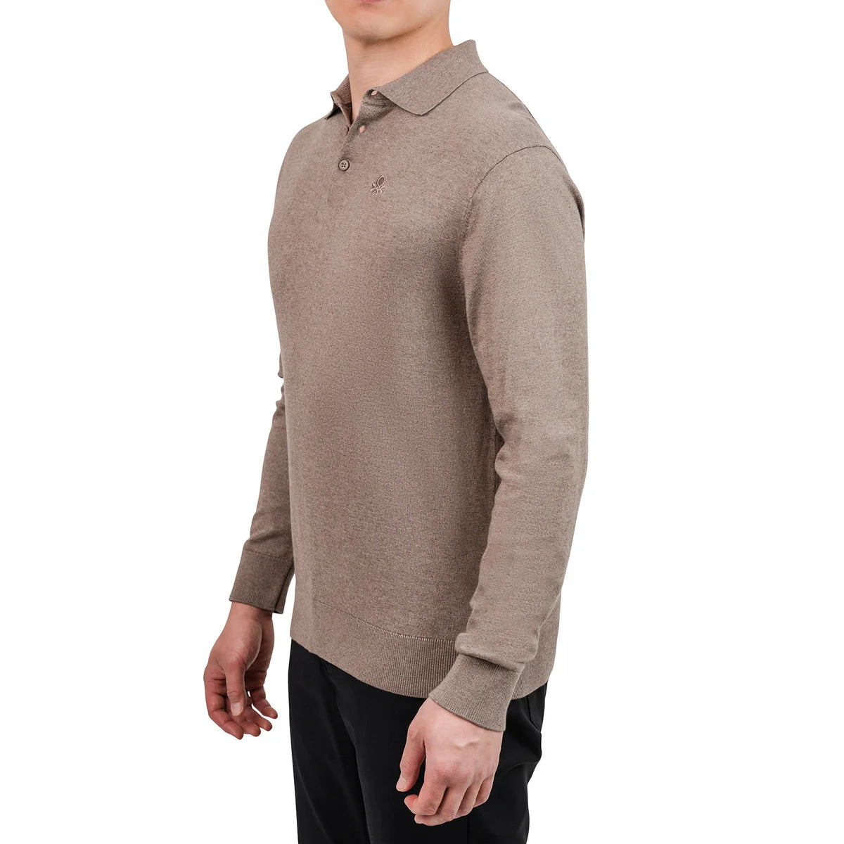 UNITED COLORS OR BENETTON - Polo en Tricot à Manches Longues pour Homme-MEN'S-LONG-SLEEVE-KNIT-POLO-BEIGE-COSTCO-1801764-2