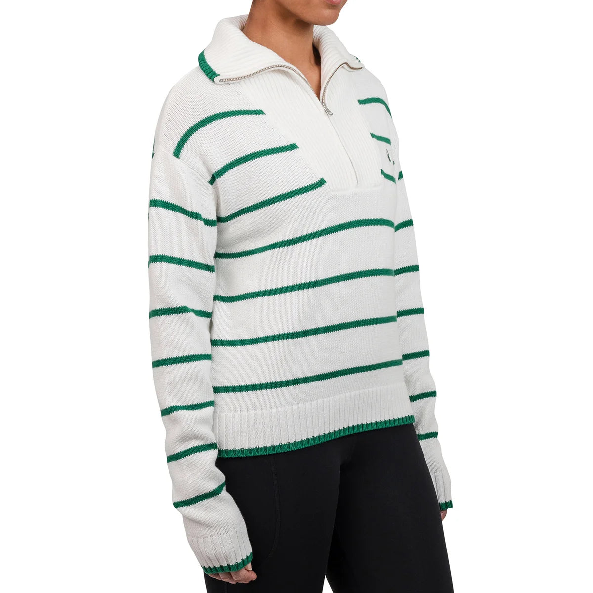 UNITED-COLORS-OF-BENETTON-Chandail-Glissière-un-Quart-Femme-women's-quarter-zip-sweater-1/4-2