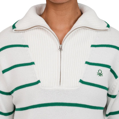 UNITED-COLORS-OF-BENETTON-Chandail-Glissière-un-Quart-Femme-women's-quarter-zip-sweater-1/4-4