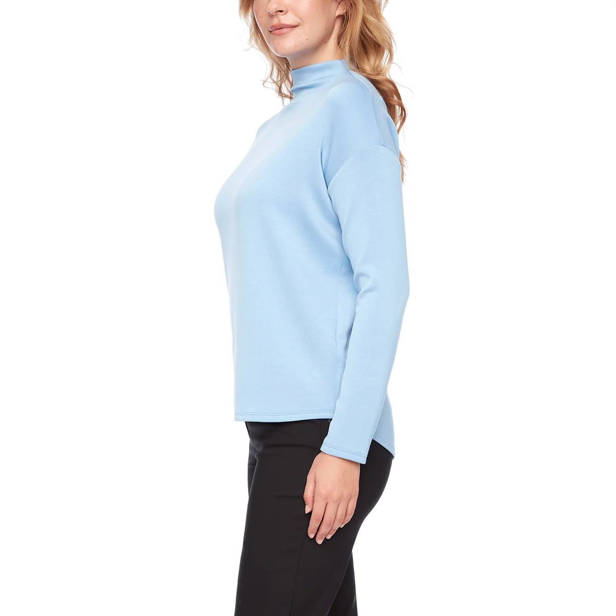 UP! - Haut à Manches Longues et Col Montant pour Femme-WOMEN'S-MOCK-NECK-LONG-SLEEVE-TOP-COSTCO-2823002-BLUE-BLEU-3