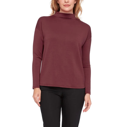 UP! - Haut à Manches Longues et Col Montant pour Femme-WOMEN'S-MOCK-NECK-LONG-SLEEVE-TOP-COSTCO-2823002-RED-ROUGE-2