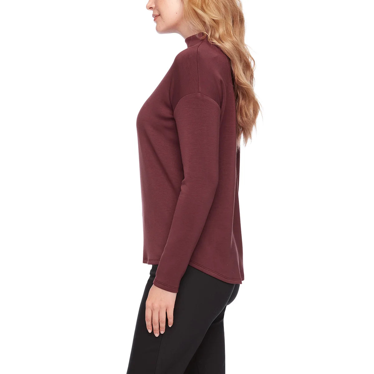 UP! - Haut à Manches Longues et Col Montant pour Femme-WOMEN'S-MOCK-NECK-LONG-SLEEVE-TOP-COSTCO-2823002-RED-ROUGE-3