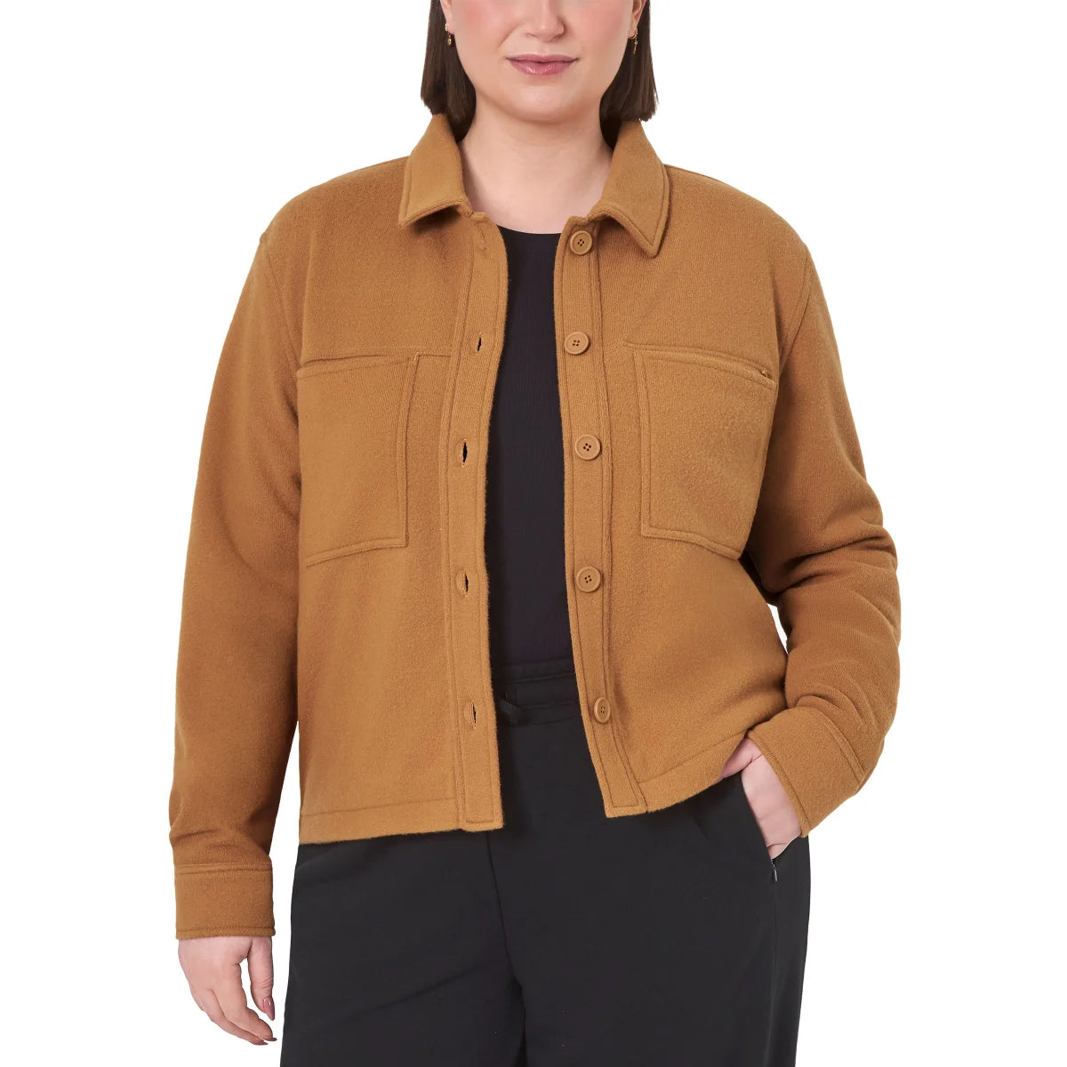 MONDETTA - Veste Courte en Tricot pour Femme-Womens-Knit-Cropped-Jacket-Brun-Brown-1919384-1929460