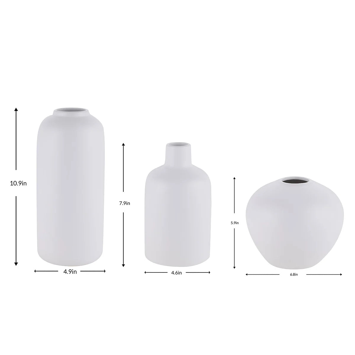 VCNY - Ensemble de 3 Vases en Grès-stoneware-vases-costco-1796133-white-blanc-5
