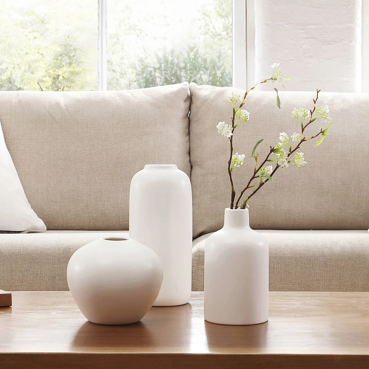 VCNY - Ensemble de 3 Vases en Grès-stoneware-vases-costco-1796133-white-blanc-6